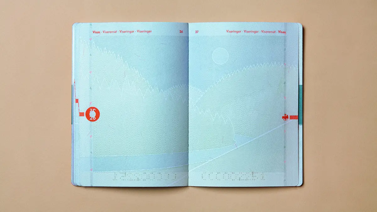 Les nouveaux passeports norvégiens sont-ils les plus beaux du monde? Bien sur ! 26 Intérieur du passeport plein