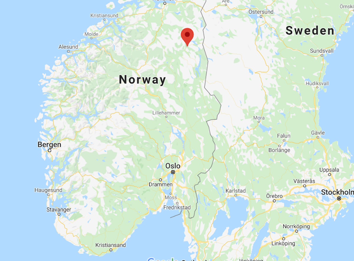 Carte de Roros, Norvège