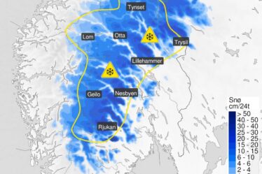 Alerte jaune: les météorologues mettent en garde contre des vents forts et de la neige dans le sud de la Norvège - 18