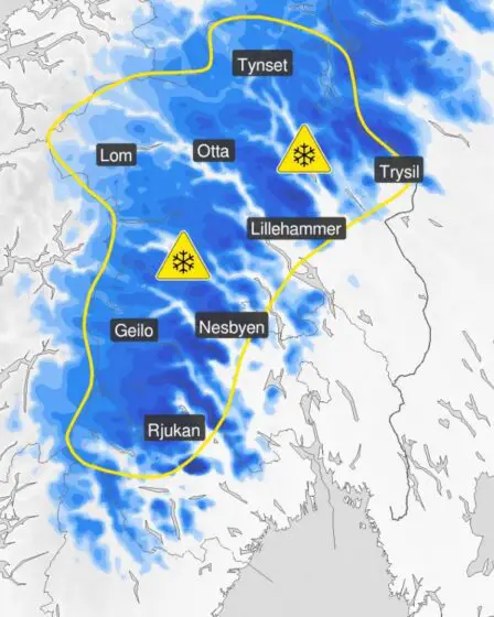 Alerte jaune: les météorologues mettent en garde contre des vents forts et de la neige dans le sud de la Norvège 2 Alerte jaune: les météorologues mettent en garde contre des vents forts et de la neige dans le sud de la Norvège - 1