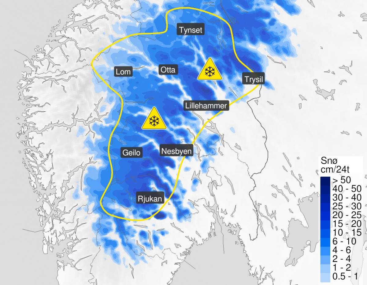 Alerte jaune: les météorologues mettent en garde contre des vents forts et de la neige dans le sud de la Norvège 4 Alerte jaune: les météorologues mettent en garde contre des vents forts et de la neige dans le sud de la Norvège - 3