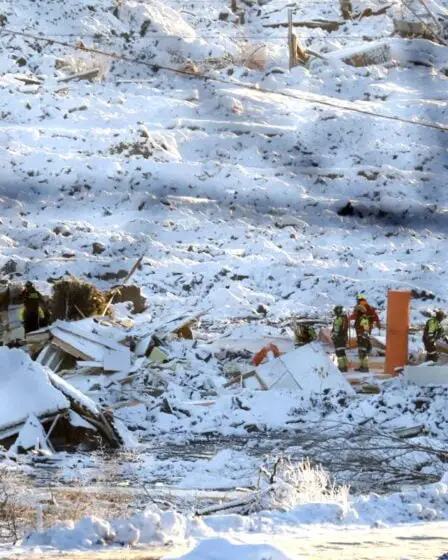 Les équipes de secours tentent de sauver les animaux coincés dans la zone de glissement de terrain de Gjerdrum - 33
