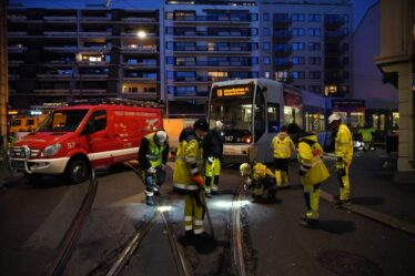 PHOTO: un tram déraille entre la porte Welhavens et Parkveien à Oslo - 16