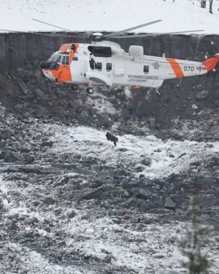 Des équipes de sauvetage retrouvent un mort sur le site du glissement de terrain de Gjerdrum 8 Des équipes de sauvetage retrouvent un mort sur le site du glissement de terrain de Gjerdrum - 7
