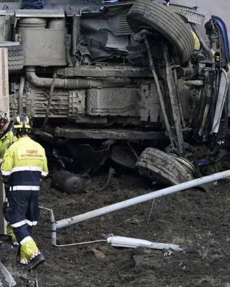 PHOTO: un camion se renverse à Lørenskog, un chauffeur décède dans l'accident 11 PHOTO: un camion se renverse à Lørenskog, un chauffeur décède dans l'accident - 10