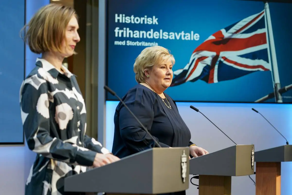 Solberg : la Norvège a conclu un accord de libre-échange ambitieux et complet avec le Royaume-Uni 4 Solberg : la Norvège a conclu un accord de libre-échange ambitieux et complet avec le Royaume-Uni - 3