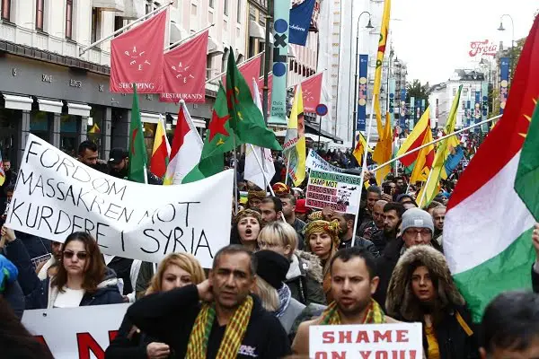Des manifestations contre l'offensive turque en Syrie ont eu lieu dans plusieurs villes norvégiennes 4 Des manifestations contre l'offensive turque en Syrie ont eu lieu dans plusieurs villes norvégiennes - 3