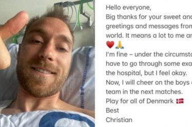 Eriksen publie une photo de l'hôpital : "Merci pour vos incroyables salutations et messages" - 16