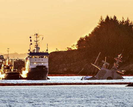 La levée de la frégate Helge Ingstad pourrait commencer lundi 29 La levée de la frégate Helge Ingstad pourrait commencer lundi - 28