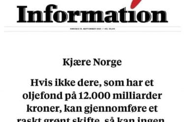 Un journal danois envoie un message à Støre : « Prenez les devants dans la transition verte » - 19