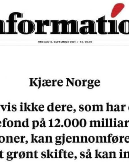 Un journal danois envoie un message à Støre : « Prenez les devants dans la transition verte » 76 Un journal danois envoie un message à Støre : « Prenez les devants dans la transition verte » - 75