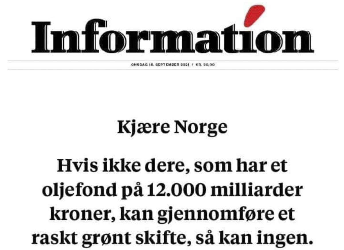 Un journal danois envoie un message à Støre : « Prenez les devants dans la transition verte » - 3