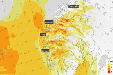 Basses pressions prévues pour l'ouest de la Norvège - 16