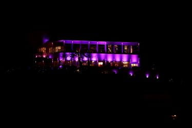 Des bâtiments baignés de projecteurs violets pour mettre en lumière le cancer - 19