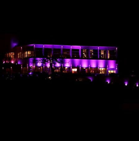 Des bâtiments baignés de projecteurs violets pour mettre en lumière le cancer - 16