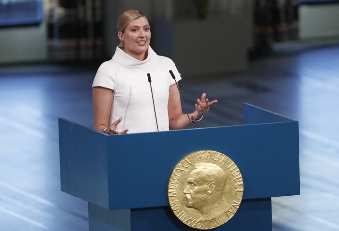 La conférence Nobel donnée par la lauréate du prix Nobel de la paix ...