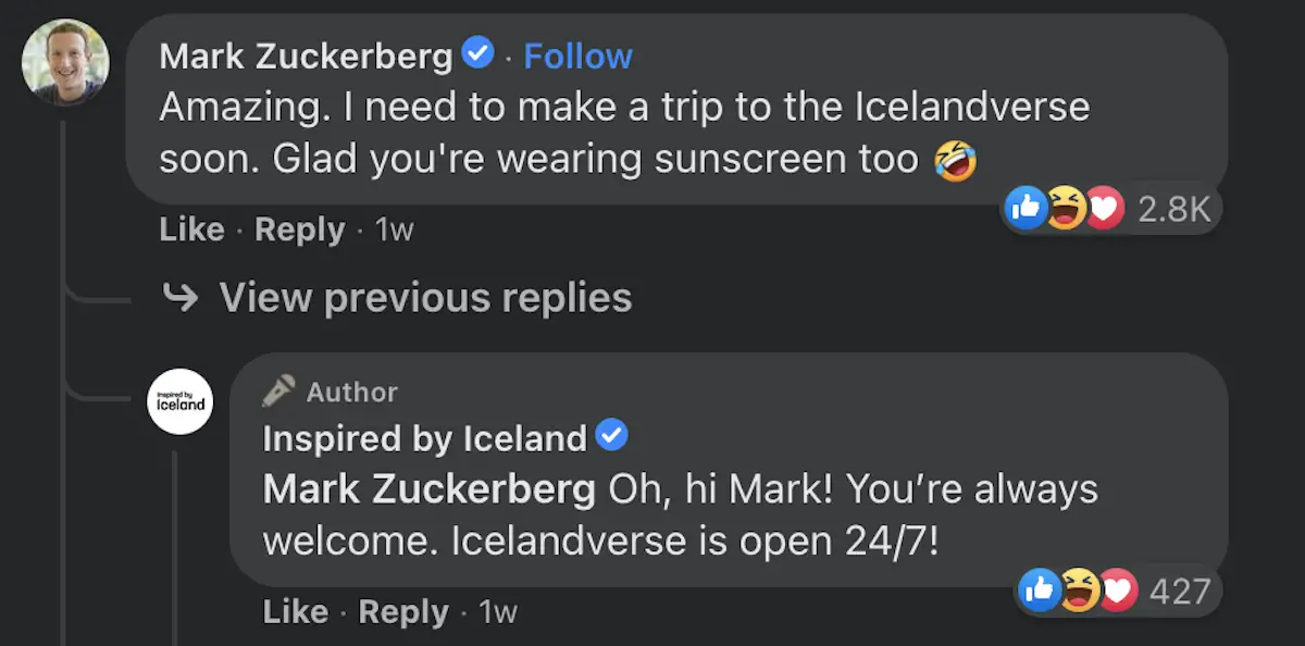 facebook islande marque zuckerberg