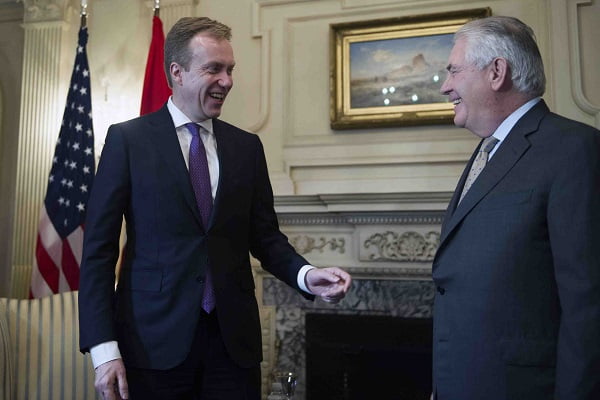 Brende a une "bonne rencontre" avec Rex Tillerson à Washington 4 Brende a une "bonne rencontre" avec Rex Tillerson à Washington - 3