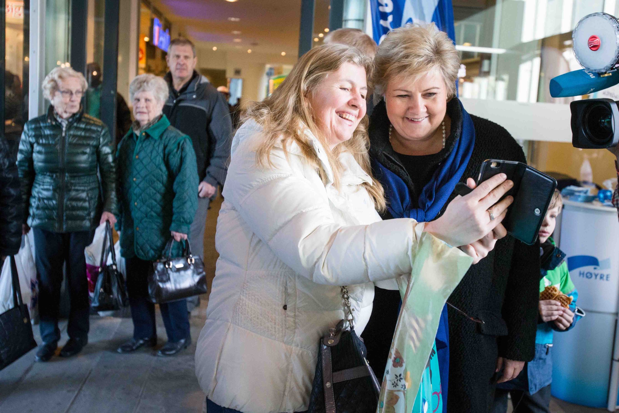 Solberg faisait campagne à Jessheim 4 Solberg faisait campagne à Jessheim - 3