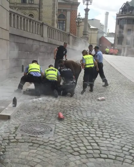 Un homme s'est versé de l'essence à briquet devant le Parlement 14 Un homme s'est versé de l'essence à briquet devant le Parlement - 13