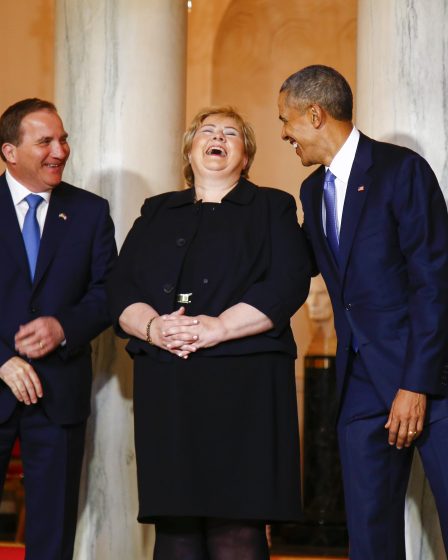 Le Premier ministre Solberg fait rire le président Obama pendant le sommet 2 Le Premier ministre Solberg fait rire le président Obama pendant le sommet - 1