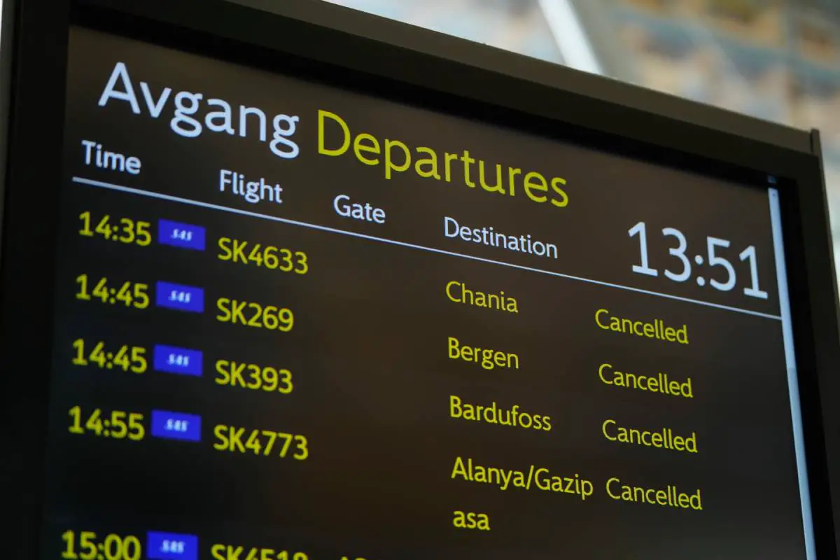 Avinor : 104 vols SAS ont été annulés samedi - 3