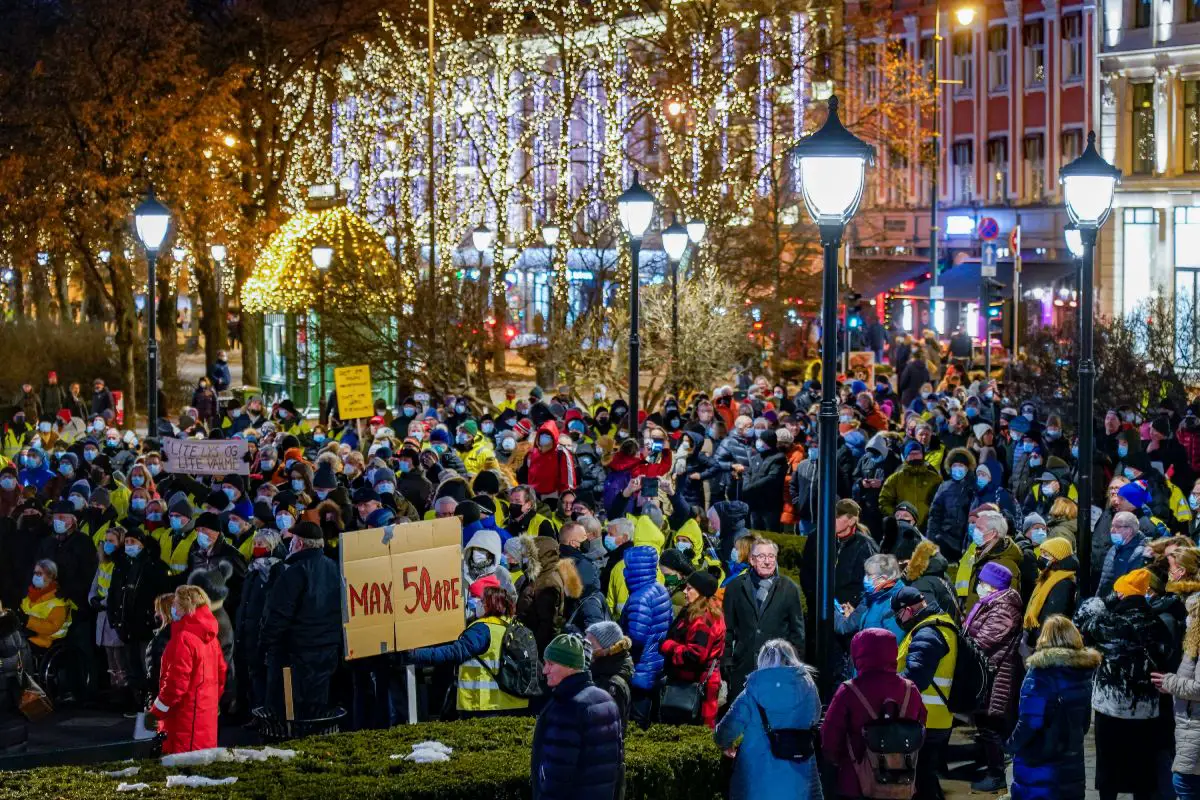 Manifestation prévue devant le parlement norvégien lors du débat sur l'électricité 4 Manifestation prévue devant le parlement norvégien lors du débat sur l'électricité - 3