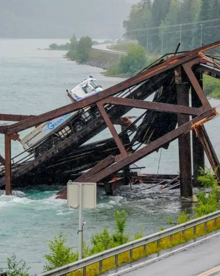 Le pont de Tretten effondré doit être découpé, soulevé à terre et transporté - 4