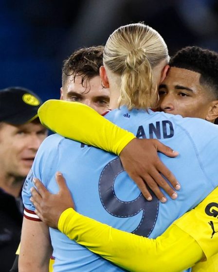 Jude Bellingham réagit au but gagnant d'Erling Haaland pour Man City contre le Borussia Dortmund - 1