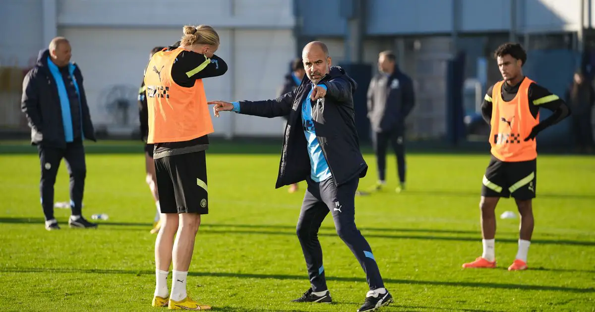 Pep Guardiola est sur le point de savoir si sa prédiction d'Erling Haaland était juste lors d'un match amical contre Man City 4 Pep Guardiola est sur le point de savoir si sa prédiction d'Erling Haaland était juste lors d'un match amical contre Man City - 3