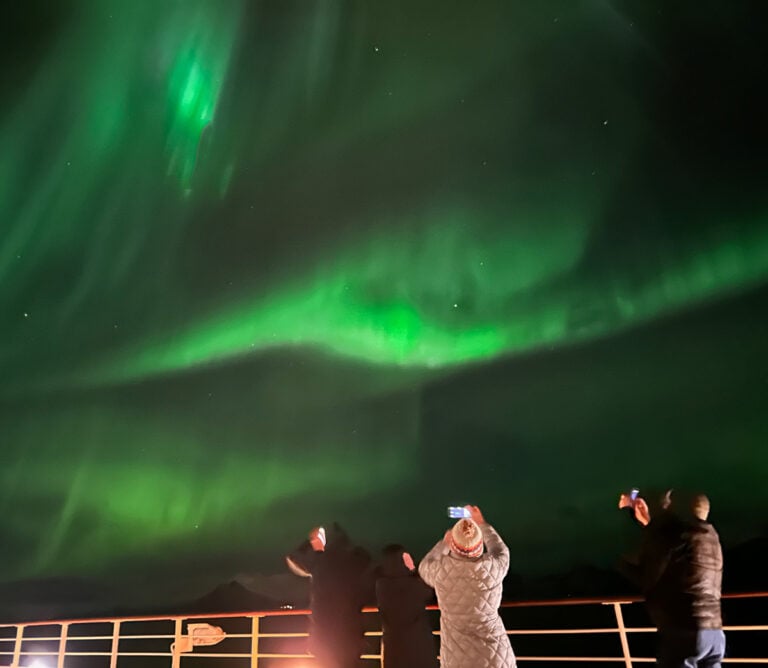 En images : Une croisière hivernale aux aurores boréales dans le nord de la Norvège 154 Observer les aurores boréales depuis le MS Borealis.