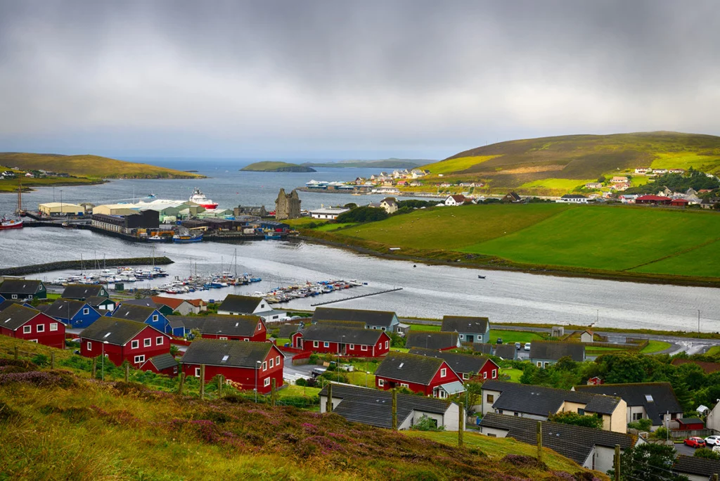 Scalloway Harbor in Shetland