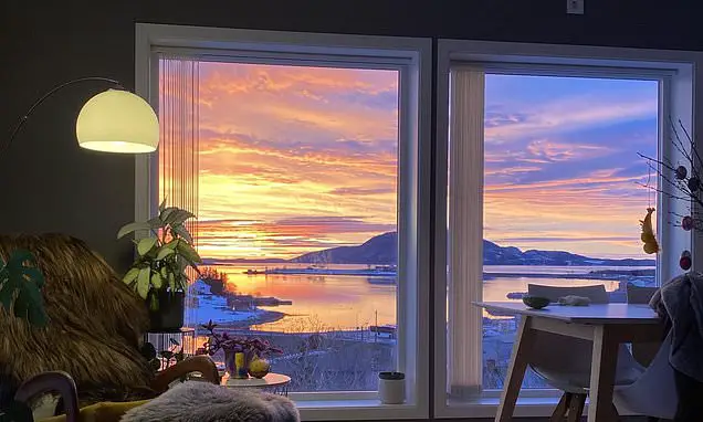 Une femme impressionne par la vue qu'elle a depuis la fenêtre de son salon. 4 Une femme impressionne par la vue qu'elle a depuis la fenêtre de son salon. - 3