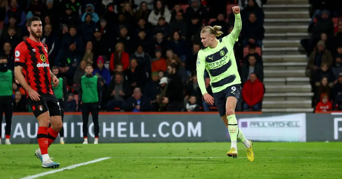 Erling Haaland prend le record de Man City sur Sergio Aguero avec le but de Bournemouth 4 Erling Haaland prend le record de Man City sur Sergio Aguero avec le but de Bournemouth - 3