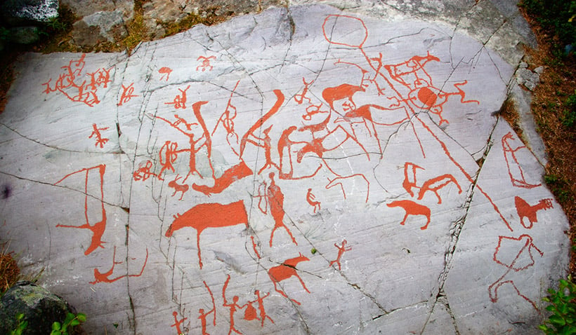 Gravures rupestres anciennes à Alta, en Norvège