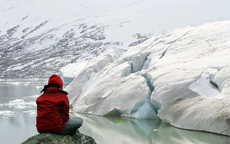 Sightseeing på Jostedalsbreen i Norge