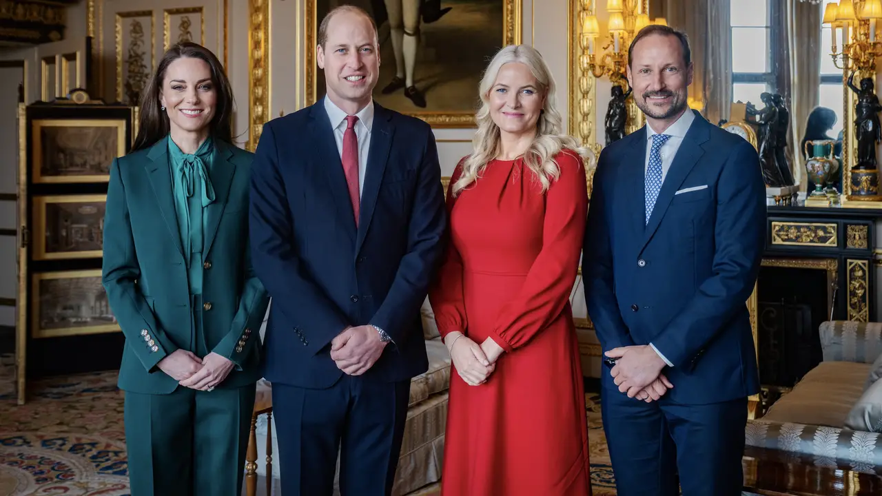 Le Prince et la Princesse de Galles accueillent le Prince héritier Haakon et la Princesse héritière Mette-Marit de Norvège au Château de Windsor - 5