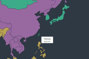 La Suède, la Finlande et la Norvège ont été classées au premier rang par Freedom House et Taïwan s'est classé au 7e rang. - 16