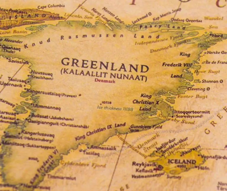 Détail d'une carte ancienne du Groenland.