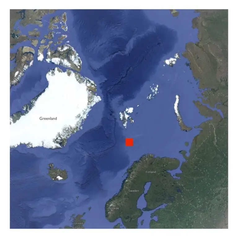La Norvège découvre un nouveau volcan dans ses eaux arctiques 12 Emplacement du volcan de boue Borealis.