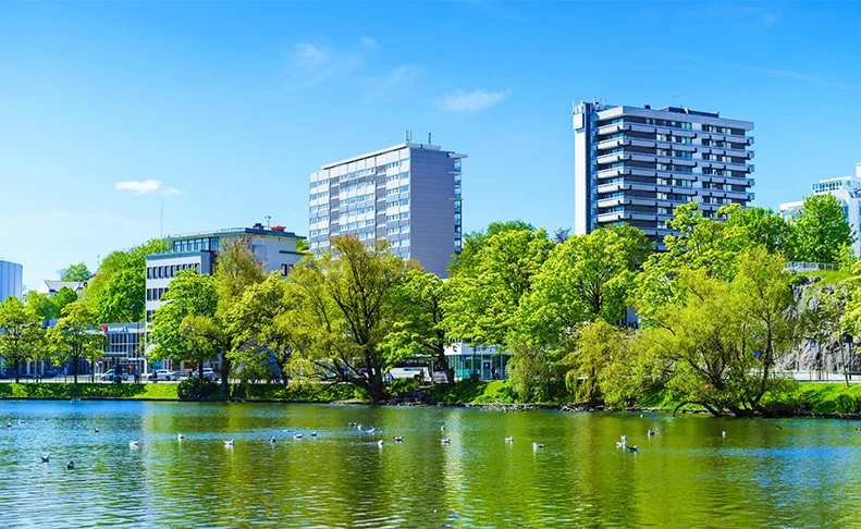 Lac au centre de Stavanger, Norvège