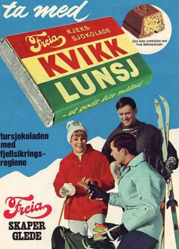 Affiche extérieure historique de Kvikk Lunsj