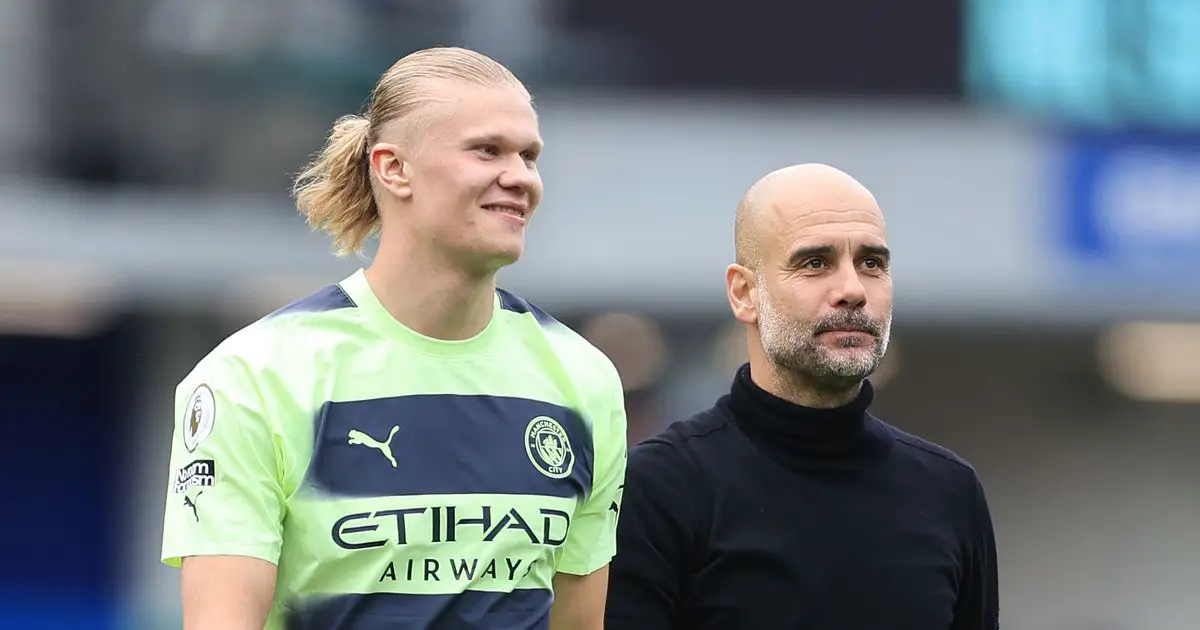 Erling Haaland encenser Pep Guardiola au cours de sa première saison époustouflante à Man City. 4 Erling Haaland encenser Pep Guardiola au cours de sa première saison époustouflante à Man City. - 3