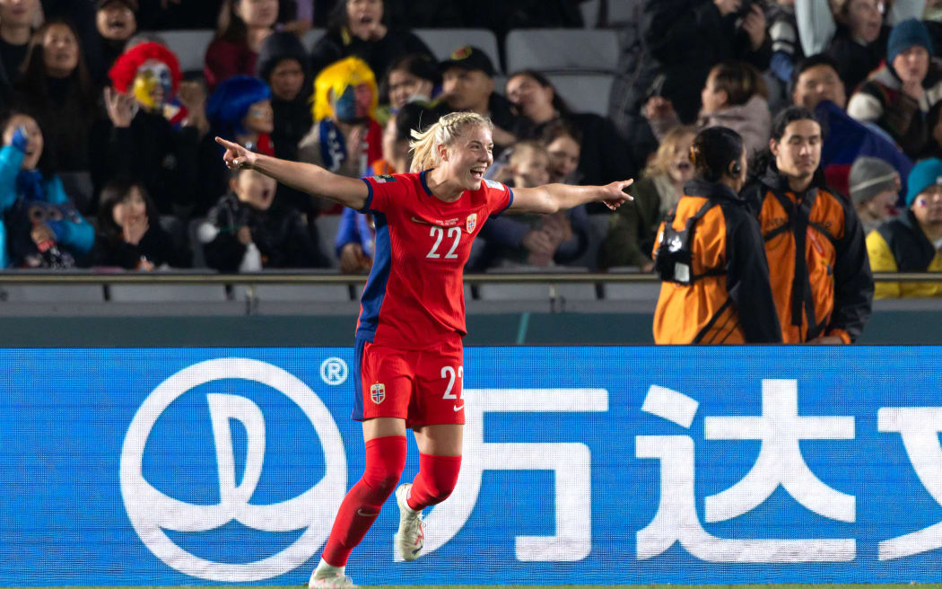 La Coupe du monde de football : La Colombie surprend l'Allemagne, la Nouvelle-Zélande est éliminée, la Norvège est qualifiée 10 Sophie Roman Haug (Norvège) célèbre un but lors de la Coupe du Monde de la FIFA 2023.