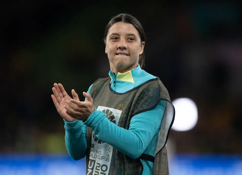 L'USWNT contre la Suède et le Japon contre la Norvège en huitièmes de finale 18 MELBOURNE, AUSTRALIE - 31 JUILLET : Sam Kerr (Australie) applaudit les fans après le match du Groupe B de la Coupe du Monde Féminine de la FIFA, Australie & ; Nouvelle-Zélande 2023 entre le Canada et l'Australie au Melbourne Rectangular Stadium le 31 juillet 2023 à Melbourne, Australie. (Photo par Joe Prior/Visionhaus via Getty Images)