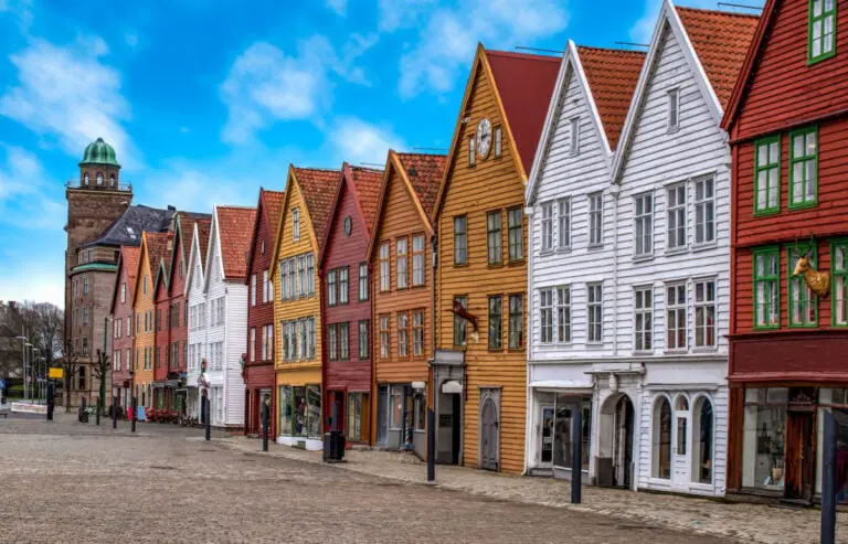 Les maisons de commerce colorées de Bryggen à Bergen.