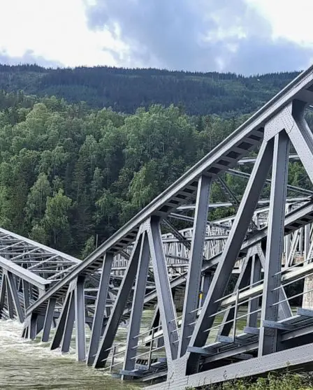 Un pont ferroviaire s'effondre dans le sud-est de la Norvège après les pluies torrentielles de la semaine dernière - 4