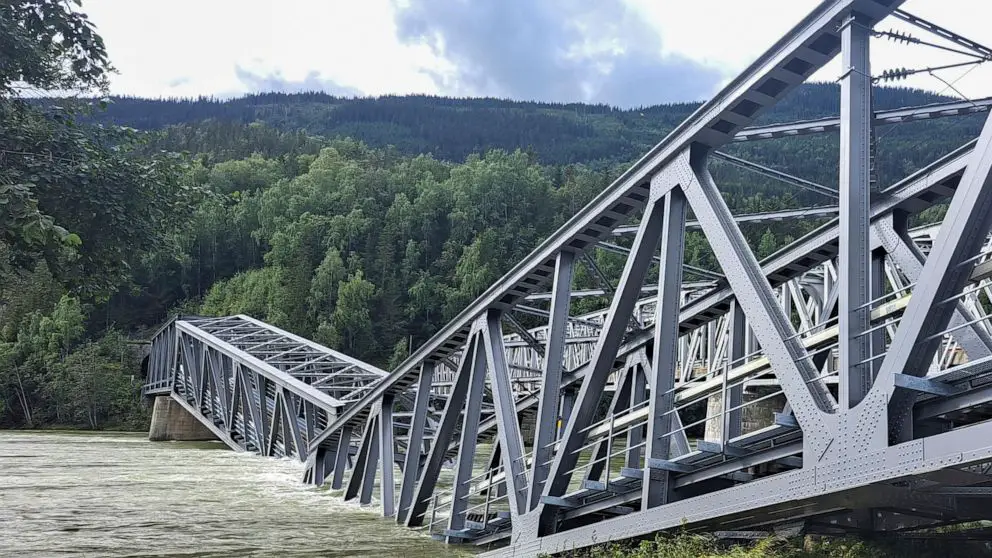 Un pont ferroviaire s'effondre dans le sud-est de la Norvège après les pluies torrentielles de la semaine dernière 4 Un pont ferroviaire s'effondre dans le sud-est de la Norvège après les pluies torrentielles de la semaine dernière - 3