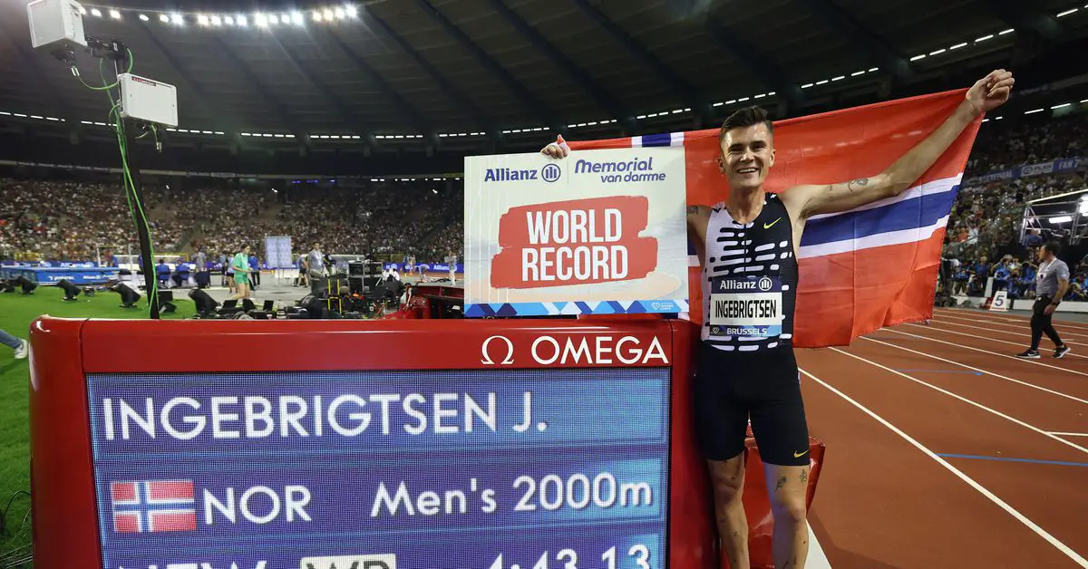 La Norvégienne Ingebrigtsen bat le record du 2 000 m à Bruxelles 4 La Norvégienne Ingebrigtsen bat le record du 2 000 m à Bruxelles - 3