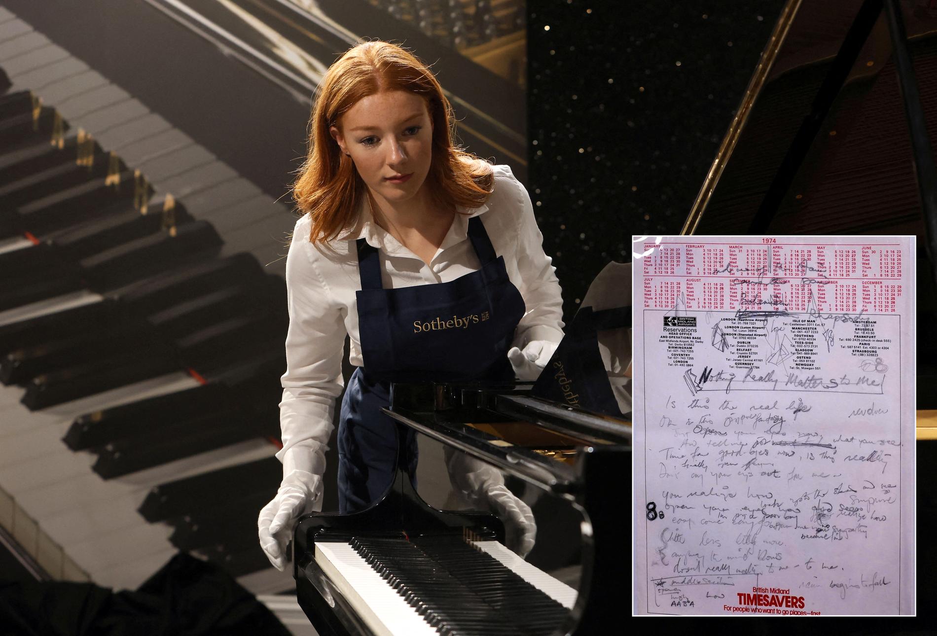 Le piano à queue et les paroles manuscrites de la star de Queen ont été vendus pour 40 millions de NOK – E24 10 Le piano à queue et les paroles manuscrites de la star de Queen ont été vendus pour 40 millions de NOK – E24 - 9